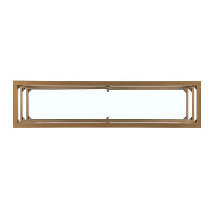 49" Clear and Gold Glass Floor Shelf Console Table With Storage HomeRoots