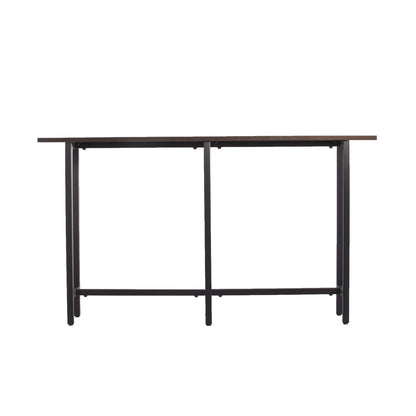 54" Espresso and Black Wood and Iron Console Table HomeRoots