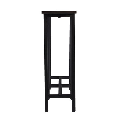54" Espresso and Black Wood and Iron Console Table HomeRoots