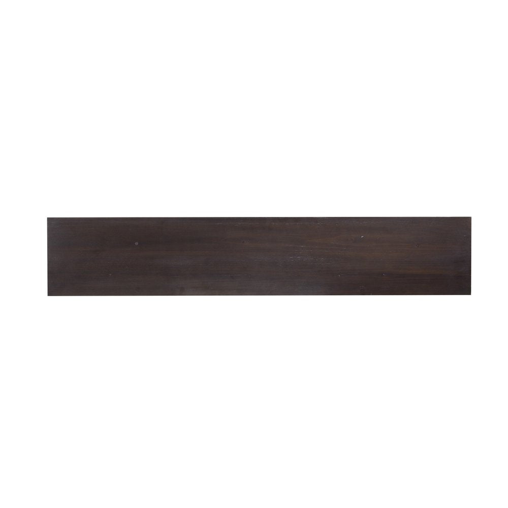 54" Espresso and Black Wood and Iron Console Table HomeRoots