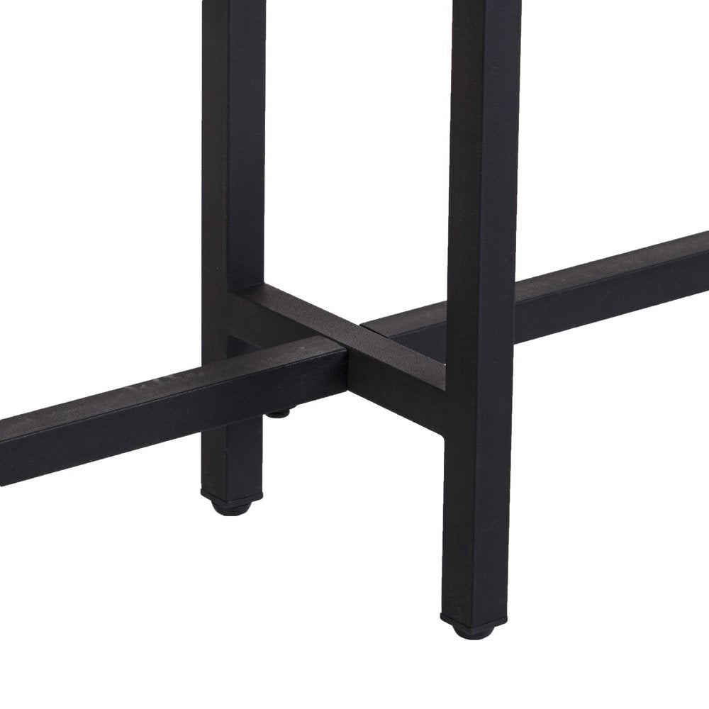 54" Espresso and Black Wood and Iron Console Table HomeRoots