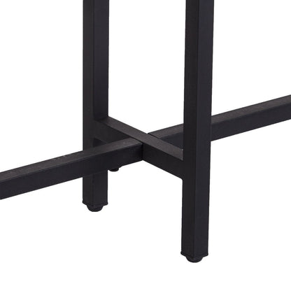 54" Espresso and Black Wood and Iron Console Table HomeRoots