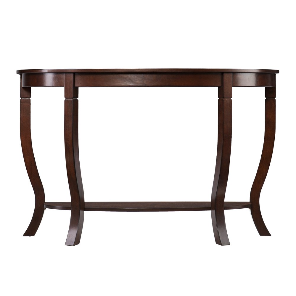 48" Brown Half Circle Console Table With Storage — view 2