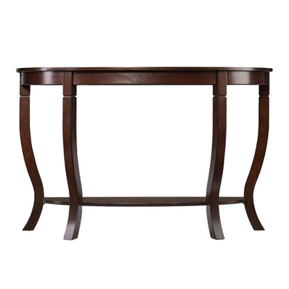 48" Brown Half Circle Console Table With Storage HomeRoots