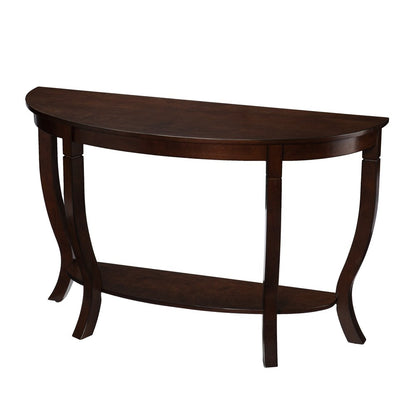 48" Brown Half Circle Console Table With Storage HomeRoots