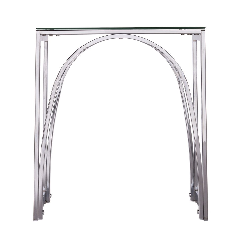22" Chrome Glass And Iron Square End Table HomeRoots