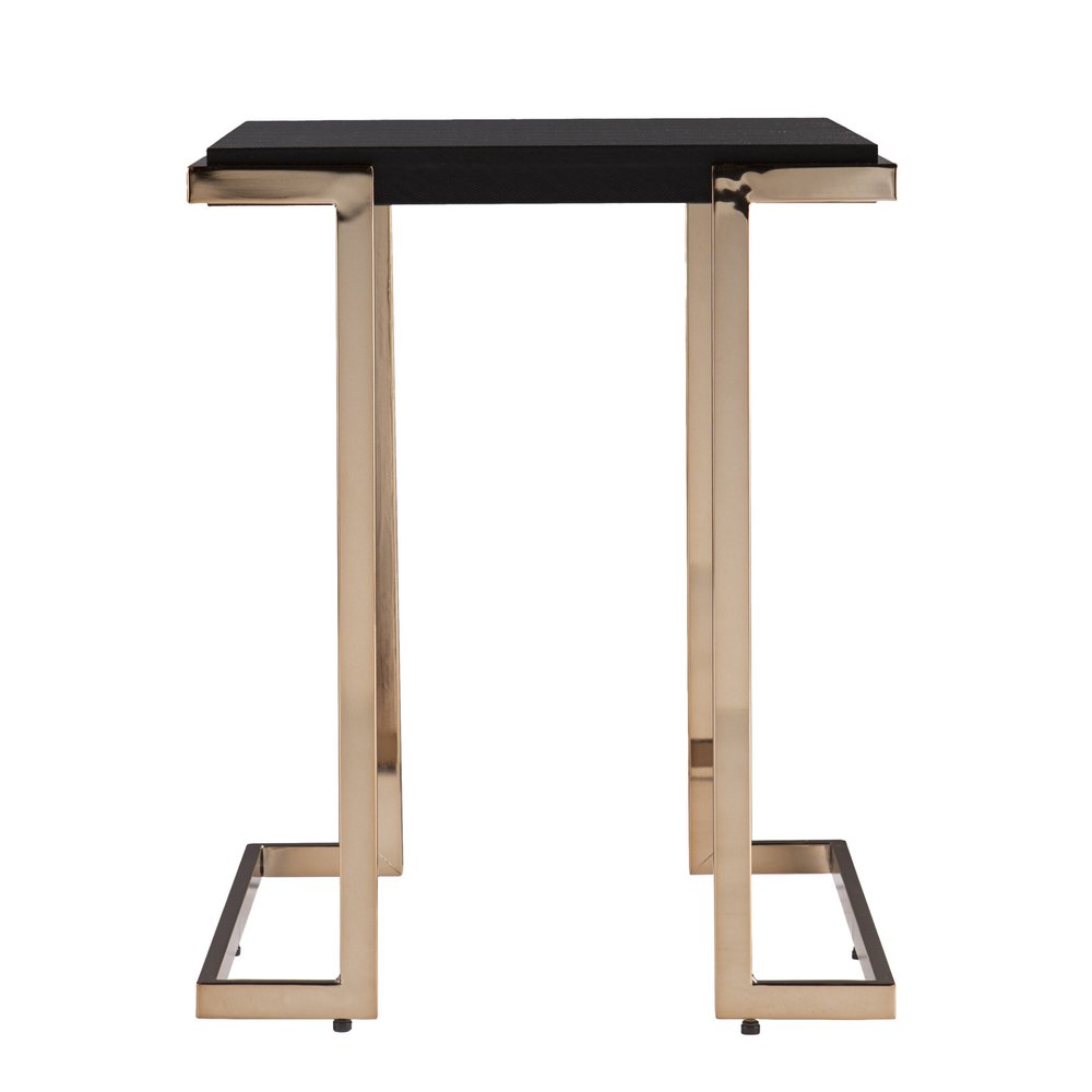 24" Black Geometric Metal Square End Table HomeRoots
