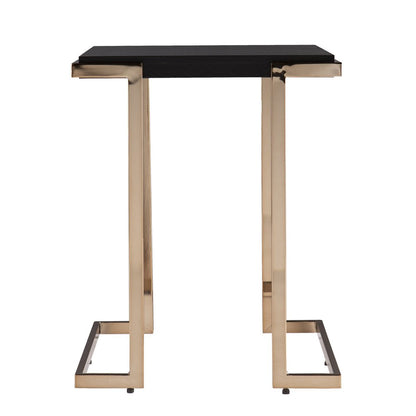 24" Black Geometric Metal Square End Table HomeRoots