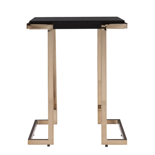 24" Black Geometric Metal Square End Table HomeRoots