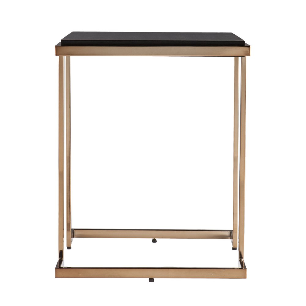24" Black Geometric Metal Square End Table HomeRoots