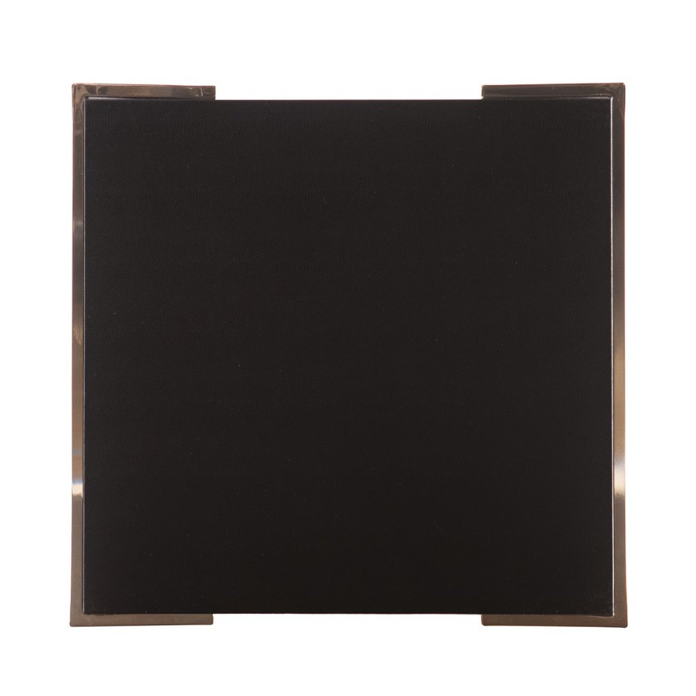 24" Black Geometric Metal Square End Table HomeRoots