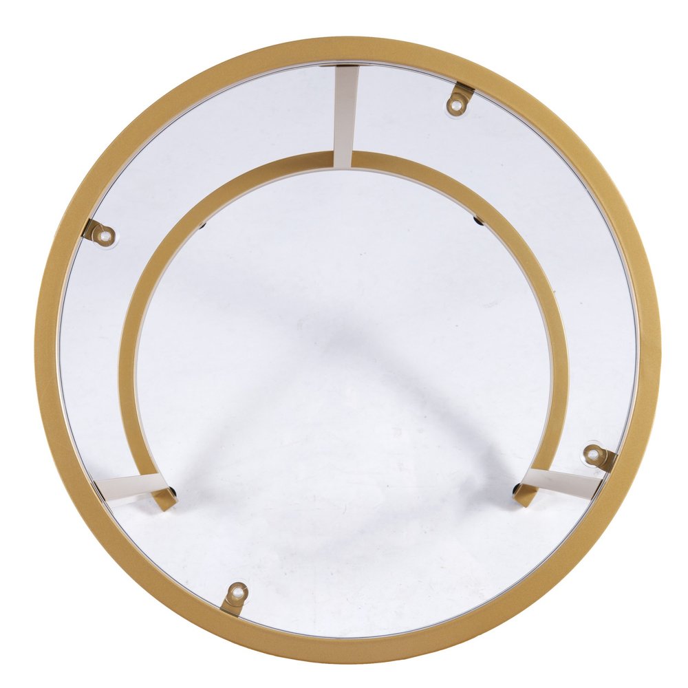 Set Of Two 23" Gold Glass And Steel Round Nested Tables HomeRoots