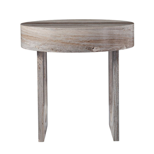 20" Brown Manufactured Wood Round End Table HomeRoots