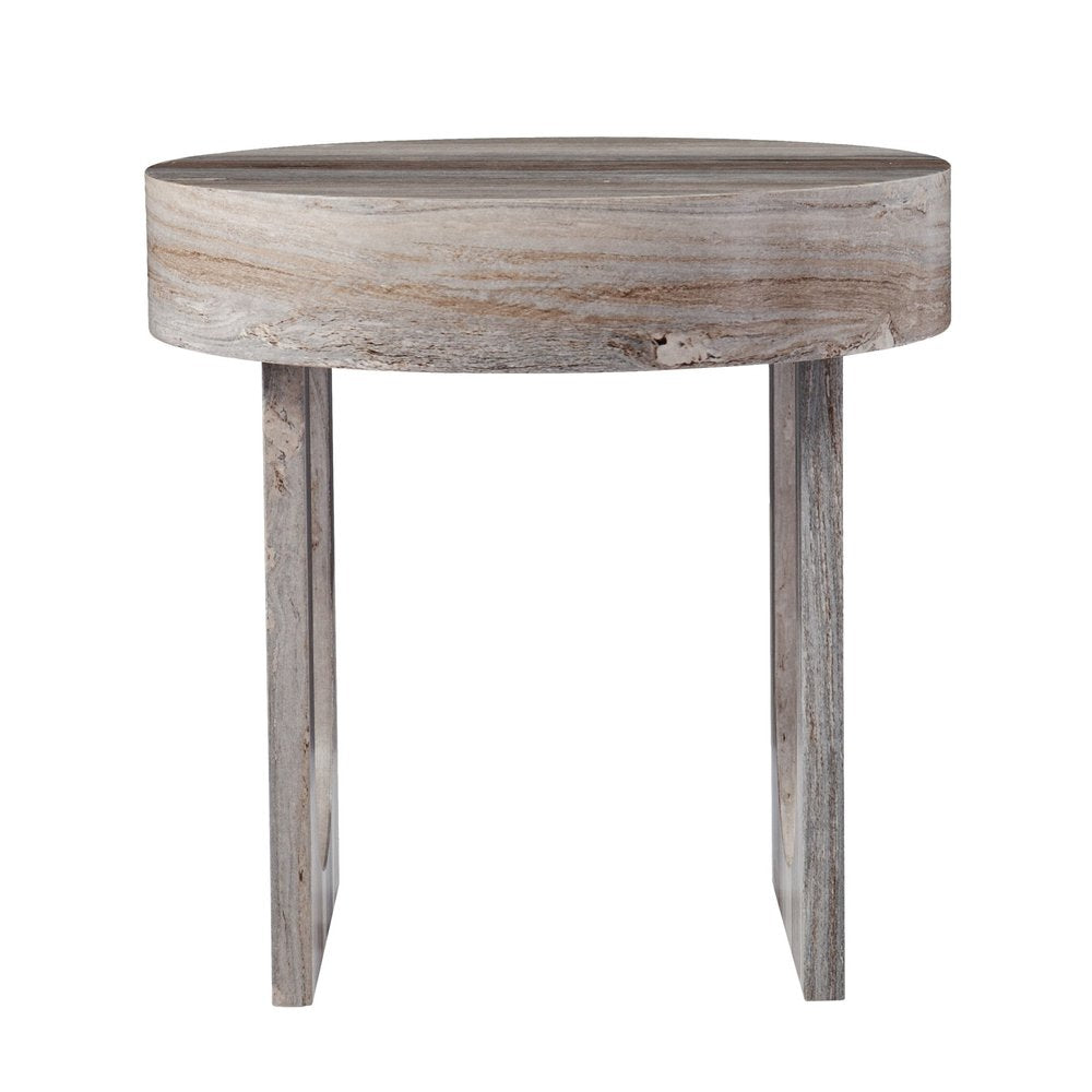 20" Brown Manufactured Wood Round End Table HomeRoots