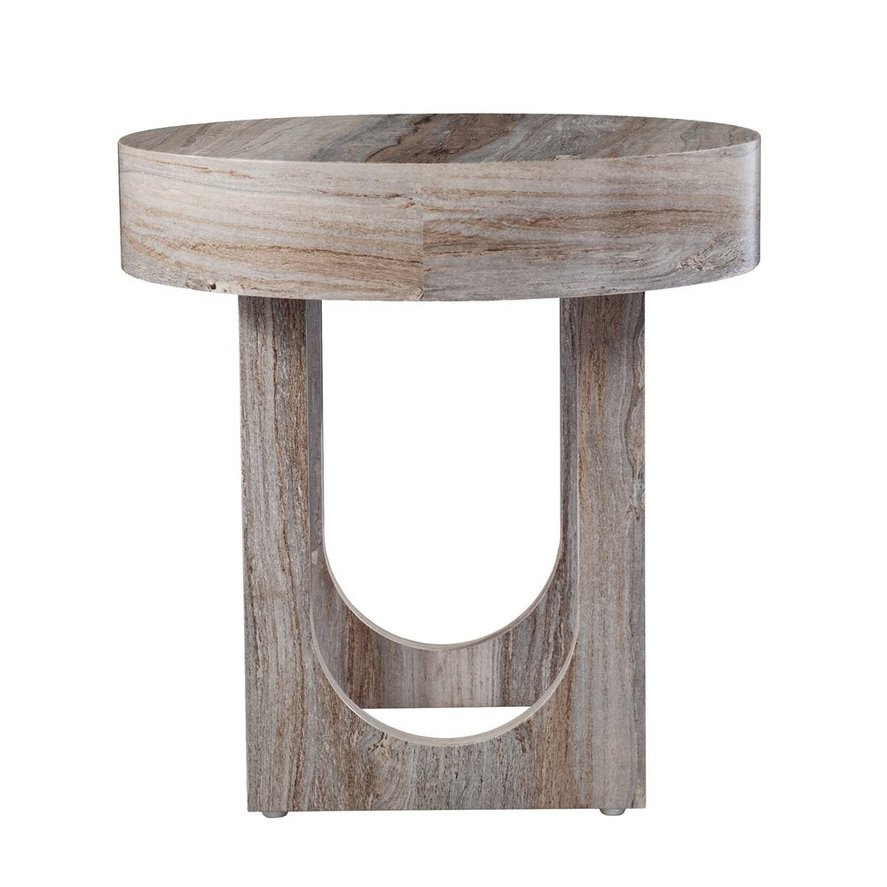 20" Brown Manufactured Wood Round End Table HomeRoots