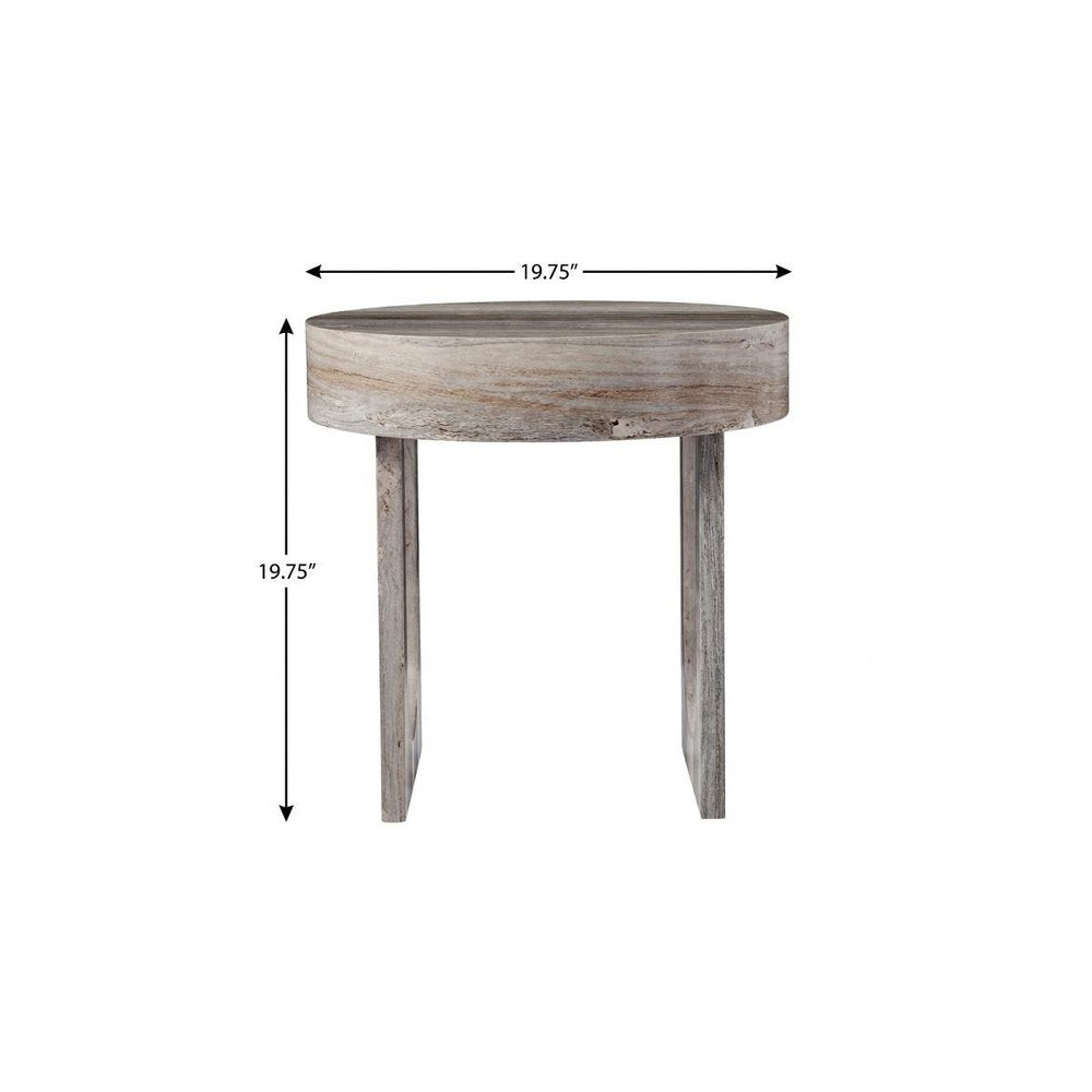 20" Brown Manufactured Wood Round End Table HomeRoots