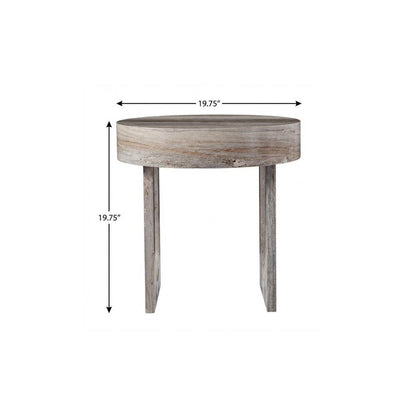 20" Brown Manufactured Wood Round End Table HomeRoots