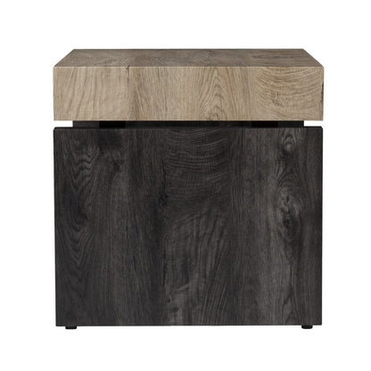 20" Natural Wood Manufactured Wood And Iron Square End Table HomeRoots