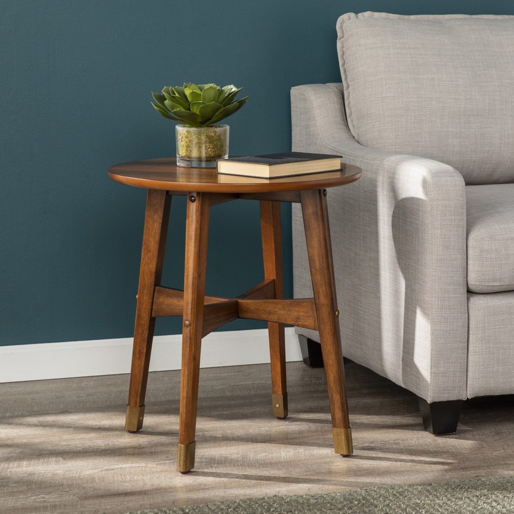 23" Brown Solid Wood End Table — view 1