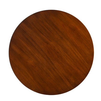 23" Brown Solid Wood And Iron End Table
