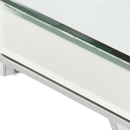 22" Silver And Clear Mirrored Glass Square End Table HomeRoots