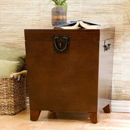 24" Brown Solid Wood And Manufactured Wood Square End Table HomeRoots