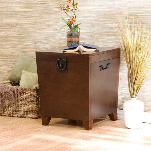 24" Brown Solid Wood And Manufactured Wood Square End Table HomeRoots