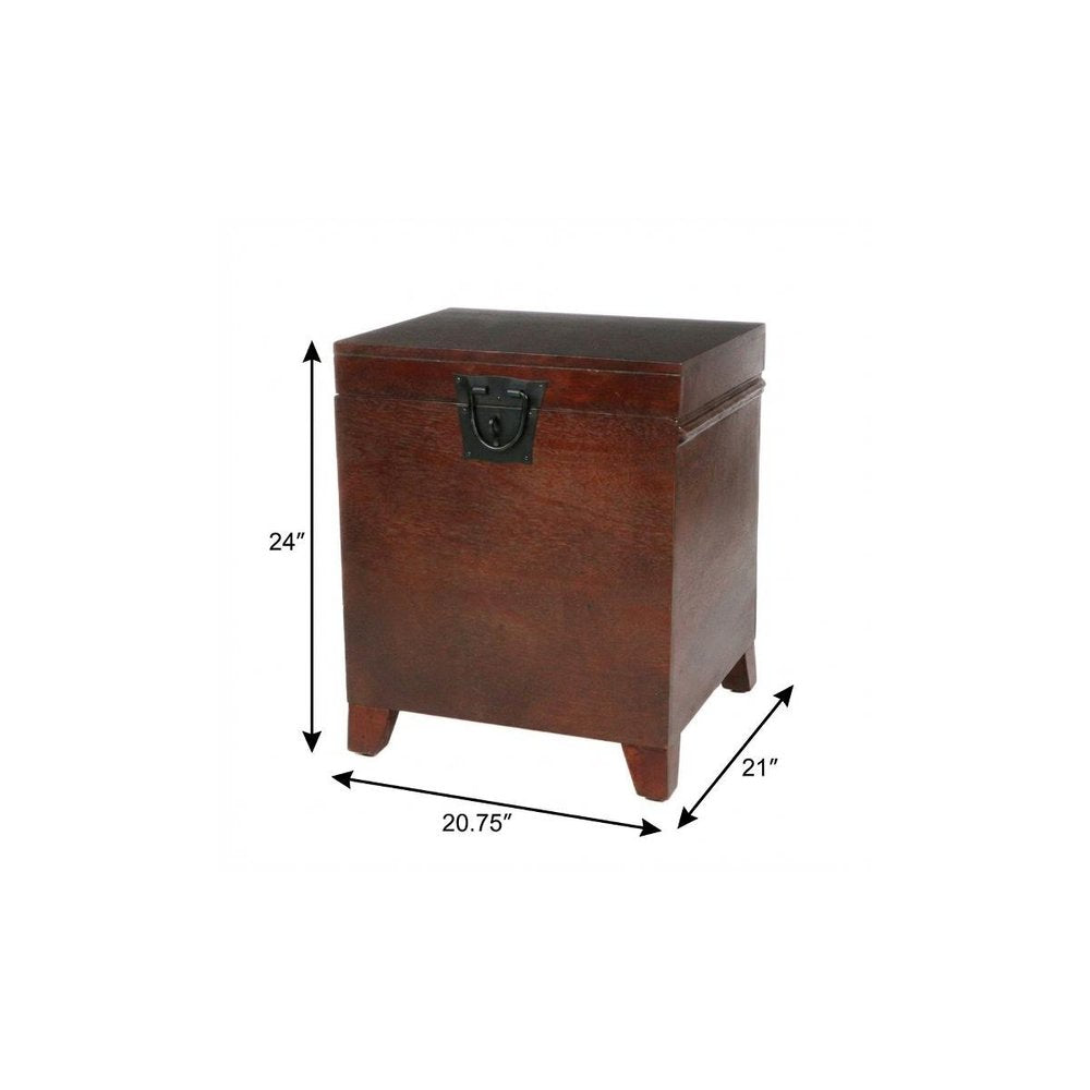 24" Brown Solid Wood And Manufactured Wood Square End Table HomeRoots