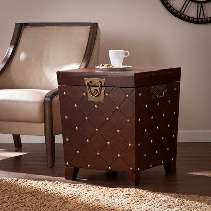 24" Brown Manufactured Wood Square End Table HomeRoots
