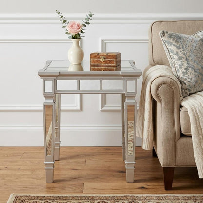 24" Silver Glass Square End Table HomeRoots