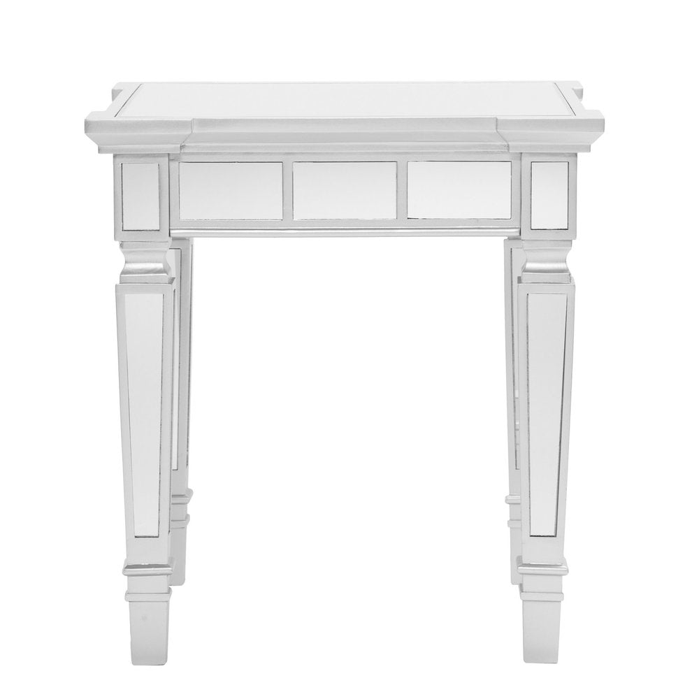 24" Silver Glass Square End Table HomeRoots
