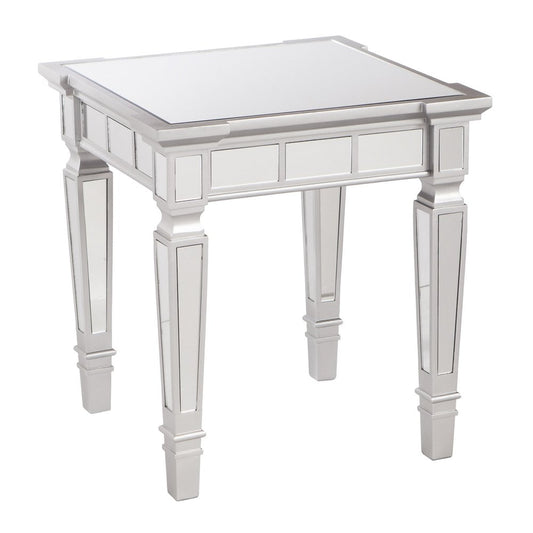 24" Silver Glass Square End Table HomeRoots