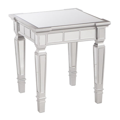 24" Silver Glass Square End Table HomeRoots