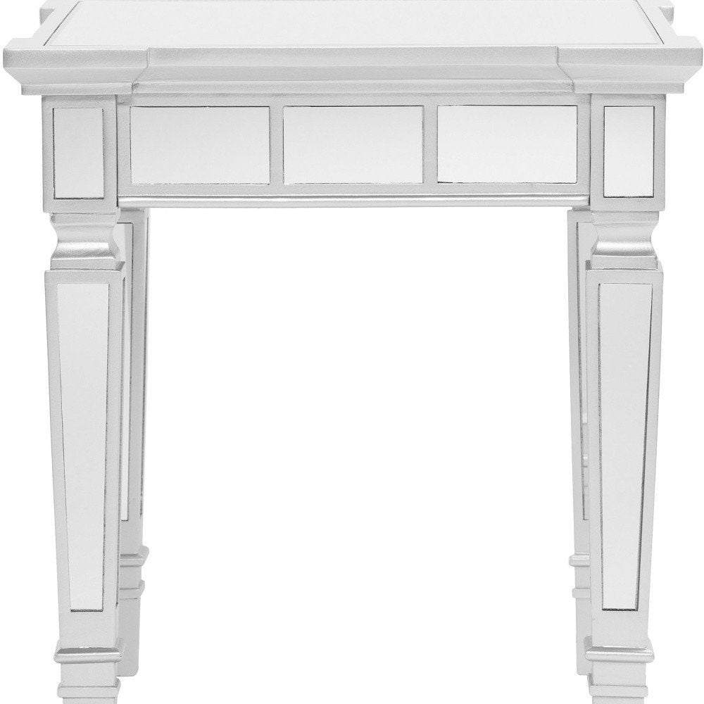 24" Silver Glass Square End Table HomeRoots