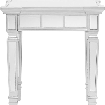 24" Silver Glass Square End Table HomeRoots