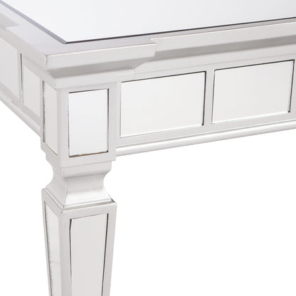 24" Silver Glass Square End Table