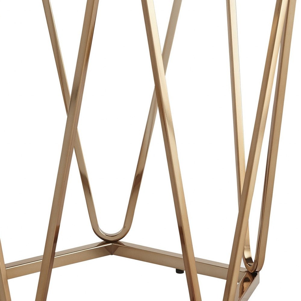 23" Champagne Manufactured Wood And Iron Round End Table HomeRoots