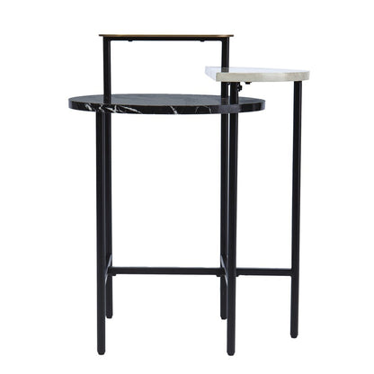 28" Black Manufactured Wood And Iron Free Form End Table With Shelf HomeRoots