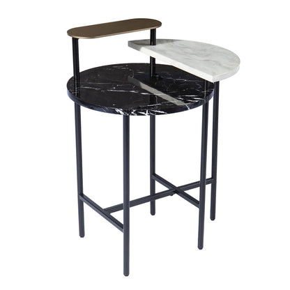 28" Black Manufactured Wood And Iron Free Form End Table With Shelf HomeRoots
