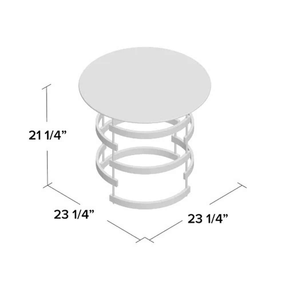 21" Champagne Glass And Iron Round End Table HomeRoots