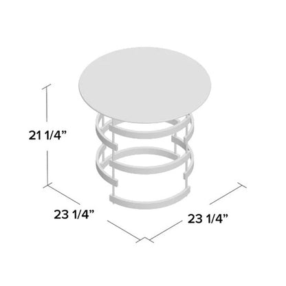 21" Champagne Glass And Iron Round End Table HomeRoots