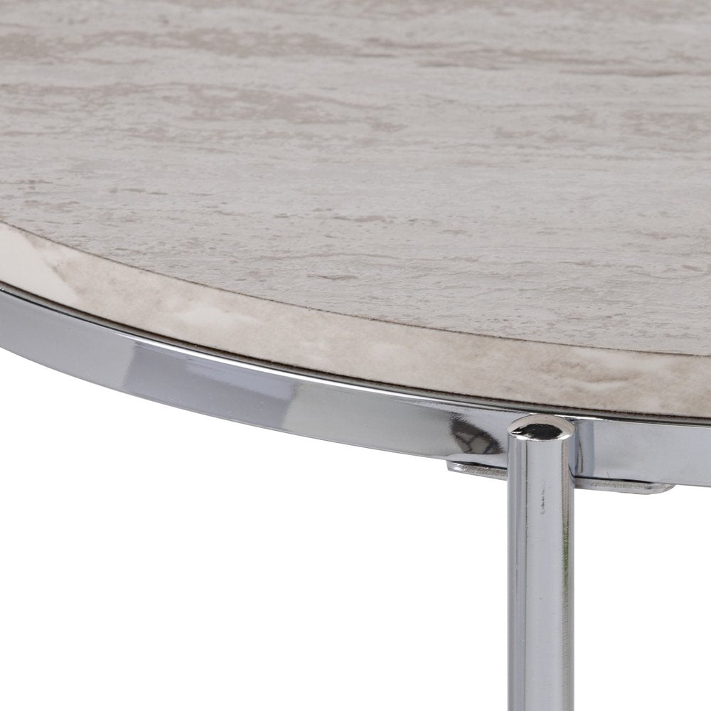 24" Chrome Manufactured Wood And Iron Rectangular End Table With Shelf HomeRoots