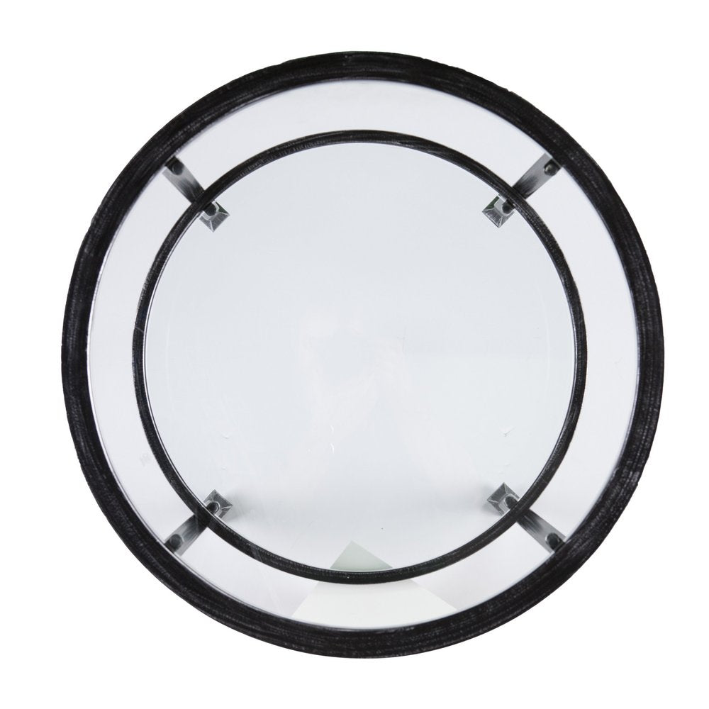 24" Black Glass And Iron Round End Table — view 7