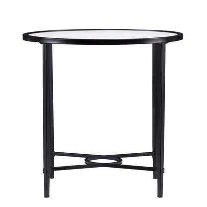 25" Black And Clear Glass Oval End Table HomeRoots