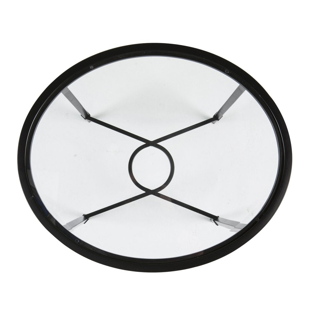 25" Black And Clear Glass Oval End Table HomeRoots