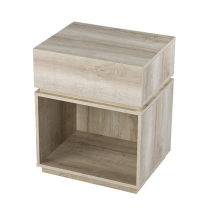 24" Brown Manufactured Wood Rectangular End Table With Drawer With Shelf HomeRoots
