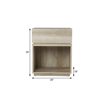 24" Brown Manufactured Wood Rectangular End Table With Drawer With Shelf HomeRoots