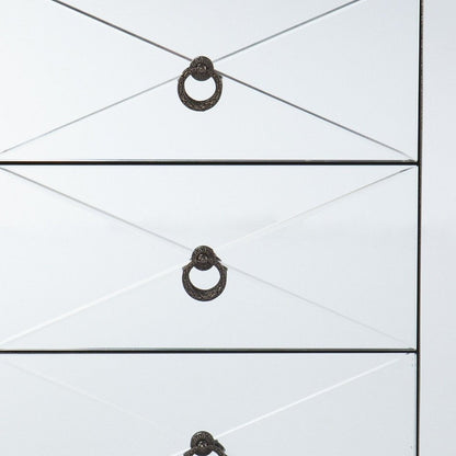 26" Silver End Table With Three Drawers HomeRoots