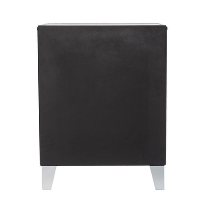 26" Silver End Table With Three Drawers HomeRoots