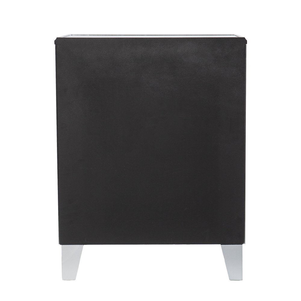 26" Silver End Table With Three Drawers HomeRoots